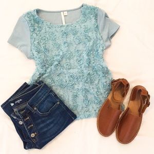 Blue Floral Top